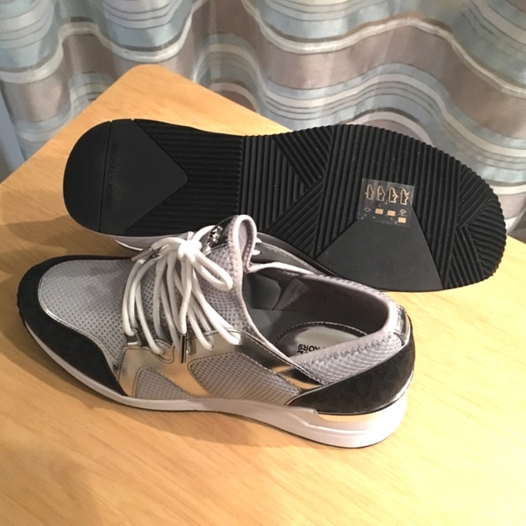 MICHAEL KORS  WEDGE SNEAKERS LIV TRAINER GLITTER NET MESH SHOES 43TOLVFS6D $155 - Picture 3 of 6